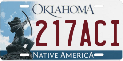 OK license plate 217ACI