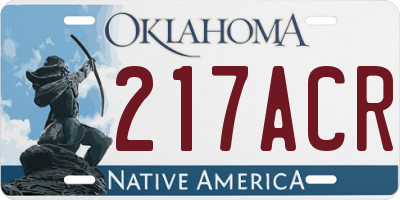 OK license plate 217ACR