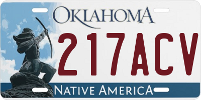 OK license plate 217ACV