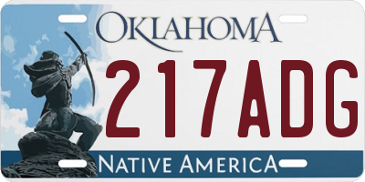 OK license plate 217ADG