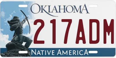 OK license plate 217ADM