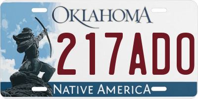 OK license plate 217ADO