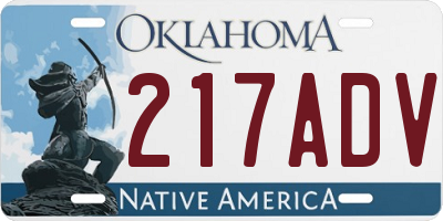 OK license plate 217ADV