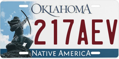 OK license plate 217AEV