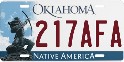 OK license plate 217AFA