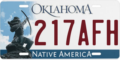 OK license plate 217AFH