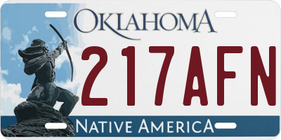 OK license plate 217AFN