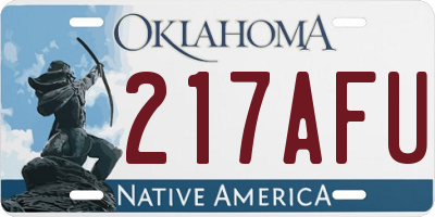 OK license plate 217AFU