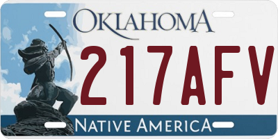 OK license plate 217AFV