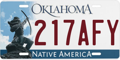 OK license plate 217AFY