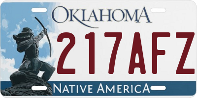 OK license plate 217AFZ