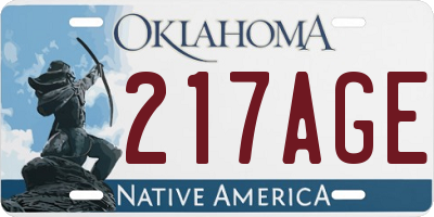 OK license plate 217AGE