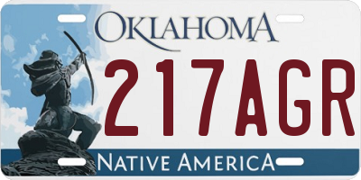 OK license plate 217AGR