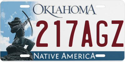 OK license plate 217AGZ