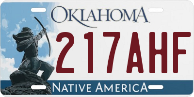 OK license plate 217AHF
