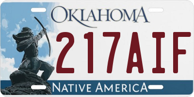 OK license plate 217AIF