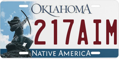 OK license plate 217AIM