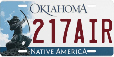 OK license plate 217AIR