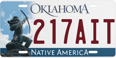 OK license plate 217AIT