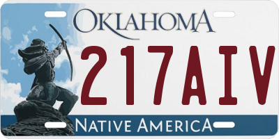 OK license plate 217AIV