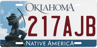 OK license plate 217AJB