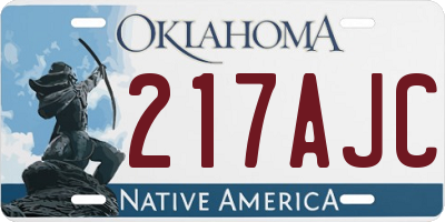 OK license plate 217AJC