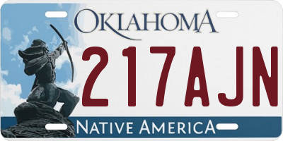 OK license plate 217AJN