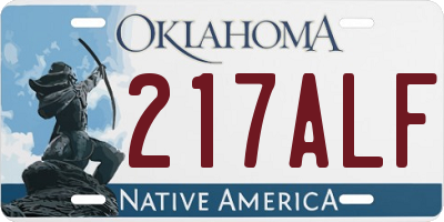 OK license plate 217ALF