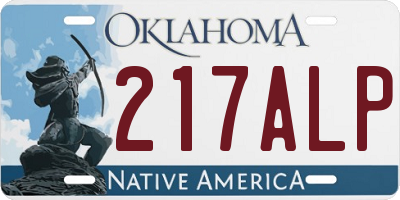 OK license plate 217ALP