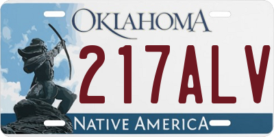 OK license plate 217ALV