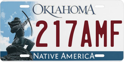 OK license plate 217AMF