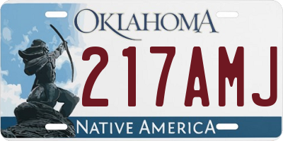 OK license plate 217AMJ