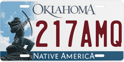 OK license plate 217AMQ