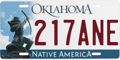 OK license plate 217ANE