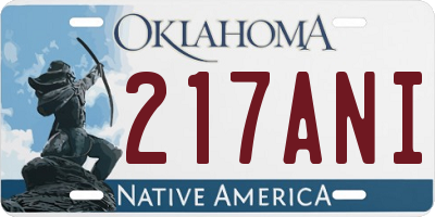 OK license plate 217ANI