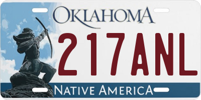 OK license plate 217ANL