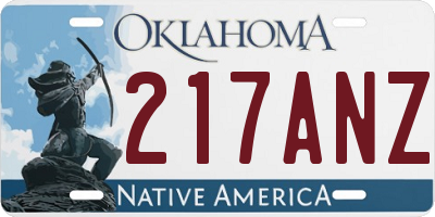 OK license plate 217ANZ