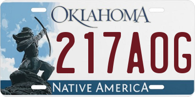 OK license plate 217AOG