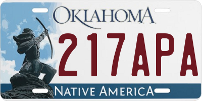 OK license plate 217APA