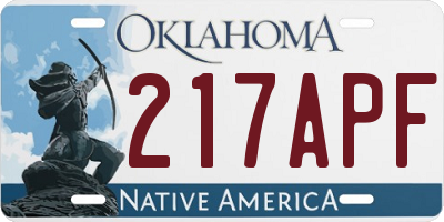 OK license plate 217APF