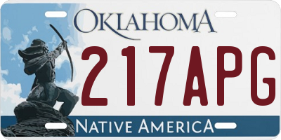 OK license plate 217APG
