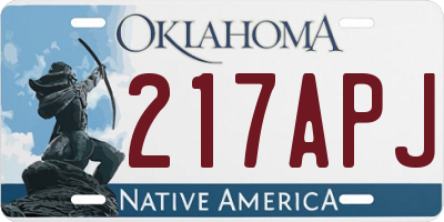 OK license plate 217APJ