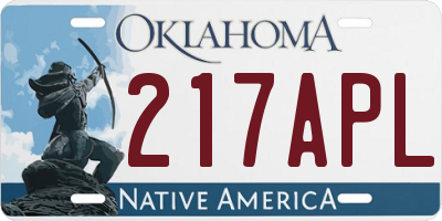 OK license plate 217APL