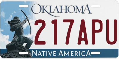 OK license plate 217APU