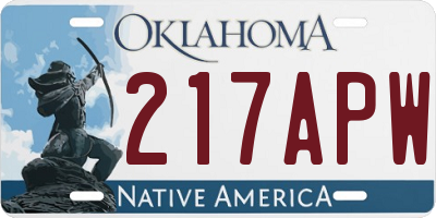 OK license plate 217APW