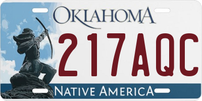 OK license plate 217AQC