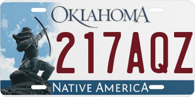 OK license plate 217AQZ