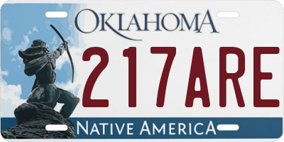 OK license plate 217ARE