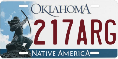OK license plate 217ARG
