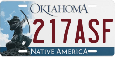 OK license plate 217ASF